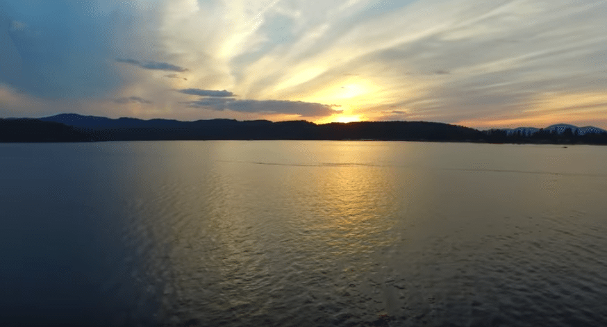 Lake Coeur d'Alene Idaho Beautiful Sunset