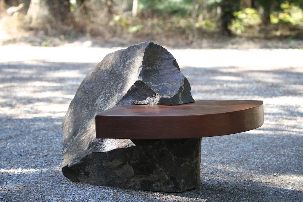 Basalt Stone Bench Coeur d'Alene Idaho