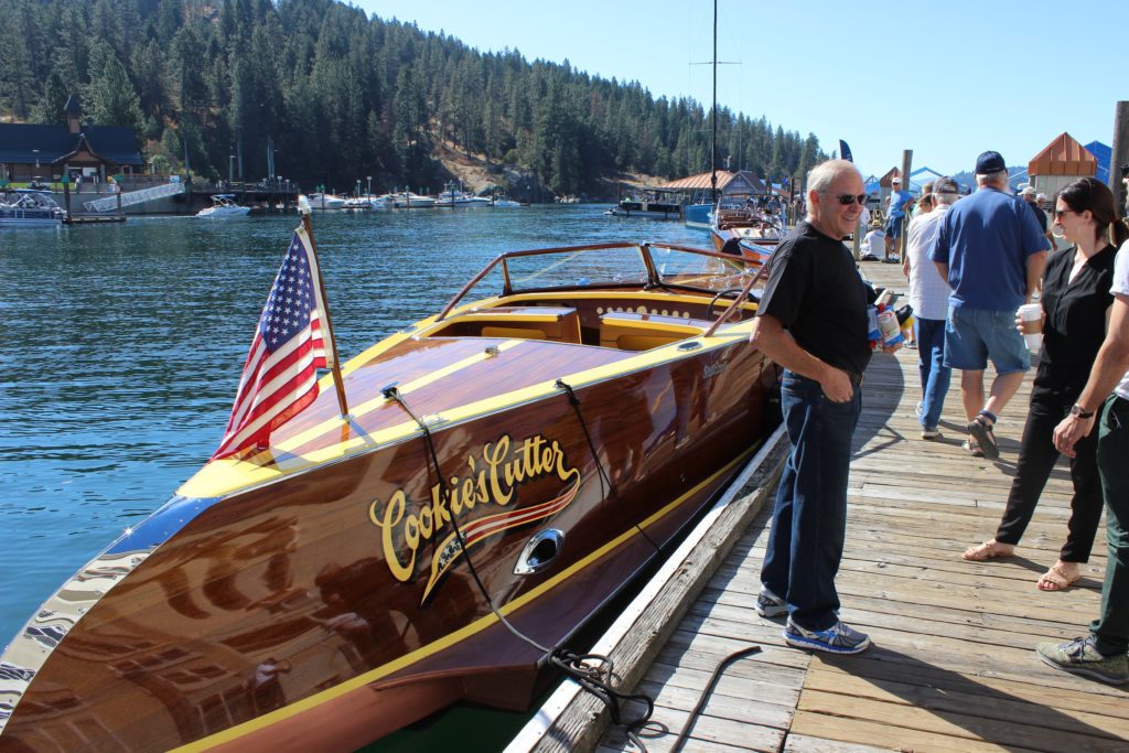 Wood Boat on lake CDA