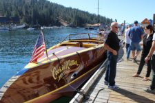 Wood Boat on lake CDA